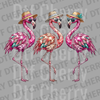 Retro smiley face wearing sunglasses with a flamingo and palm tree reflection, featuring sunflowers and checkered sandals DTF transfer ready to press.