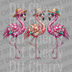 Retro smiley face wearing sunglasses with a flamingo and palm tree reflection, featuring sunflowers and checkered sandals DTF transfer ready to press.