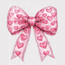 Pink Coquette Bow with Hearts DTF Transfer - Trendy Ribbon Ready to Press