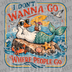 Illustration of a duck with a mermaid tail wearing sunglasses and holding a cocktail on a rock with a crab and text I Don't Wanna Go Where People Go DTF transfer ready to press.