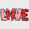 Red Plaid LOVE Word Art DTF Transfer - Classic Valentine’s Heat Transfer