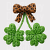 Shamrock Cherry with Leopard Bow DTF Transfer - Trendy St. Patrick's Day Ready to Press