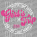 Circular pink and white design saying Girl's Trip 2026 Cheaper Than Therapy with an airplane icon DTF transfer ready to press.