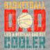 Distressed retro text saying Basketball Dad Like a Regular Dad But Cooler with a basketball illustration DTF transfer ready to press.