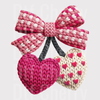 Knit Texture Coquette Bow & Hearts DTF Transfer - Trendy Valentine’s Day Transfer