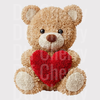 Realistic Plush Teddy Bear with Heart DTF Transfer - Valentine’s Ready to Press